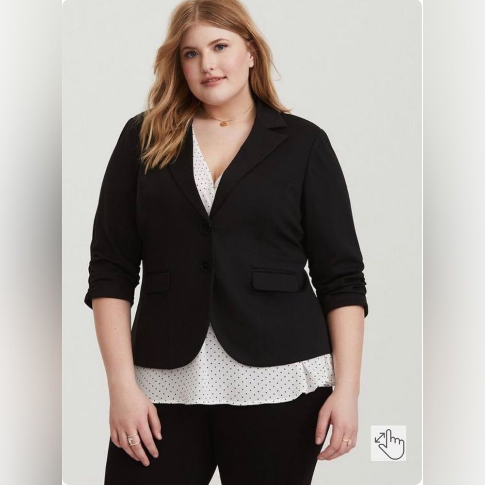 Torrid Studio Ponte Blazer, Black‎ Size 5x